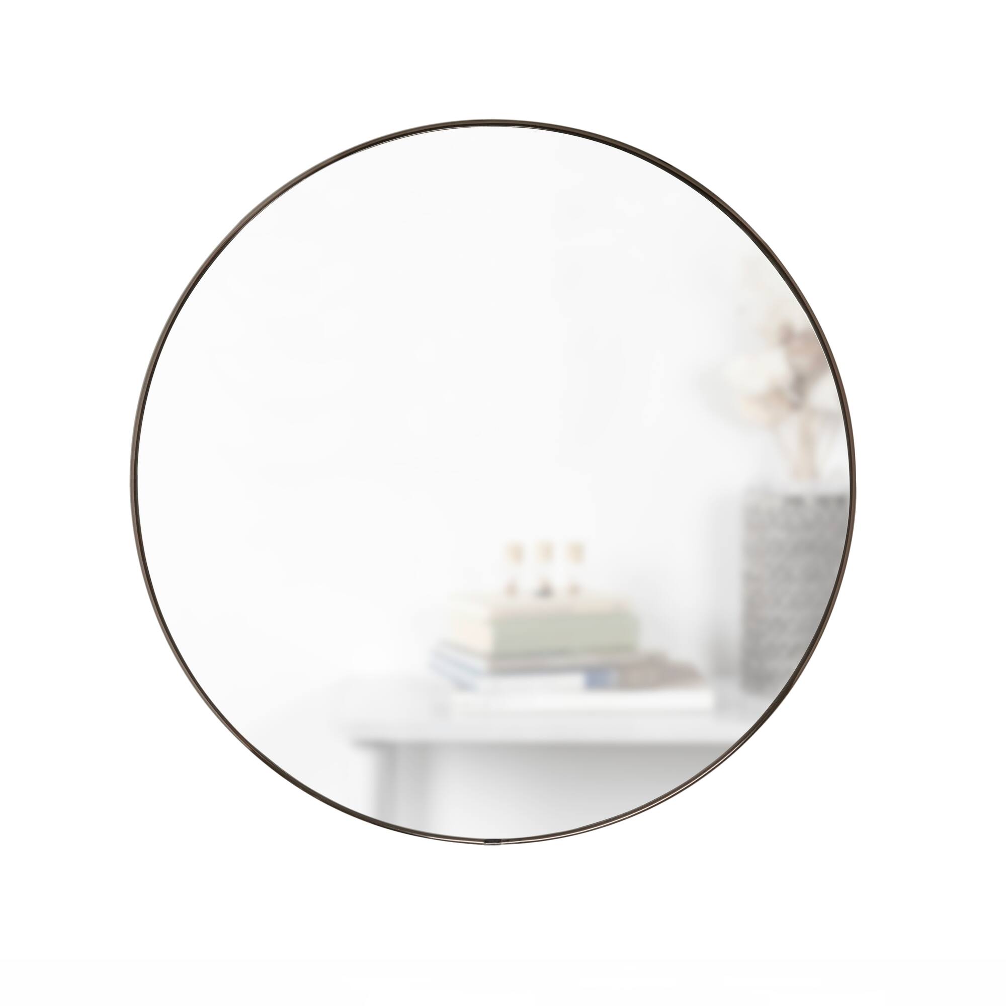 Umbra 34" Metallic Titanium Hubba Round Wall Mirror
